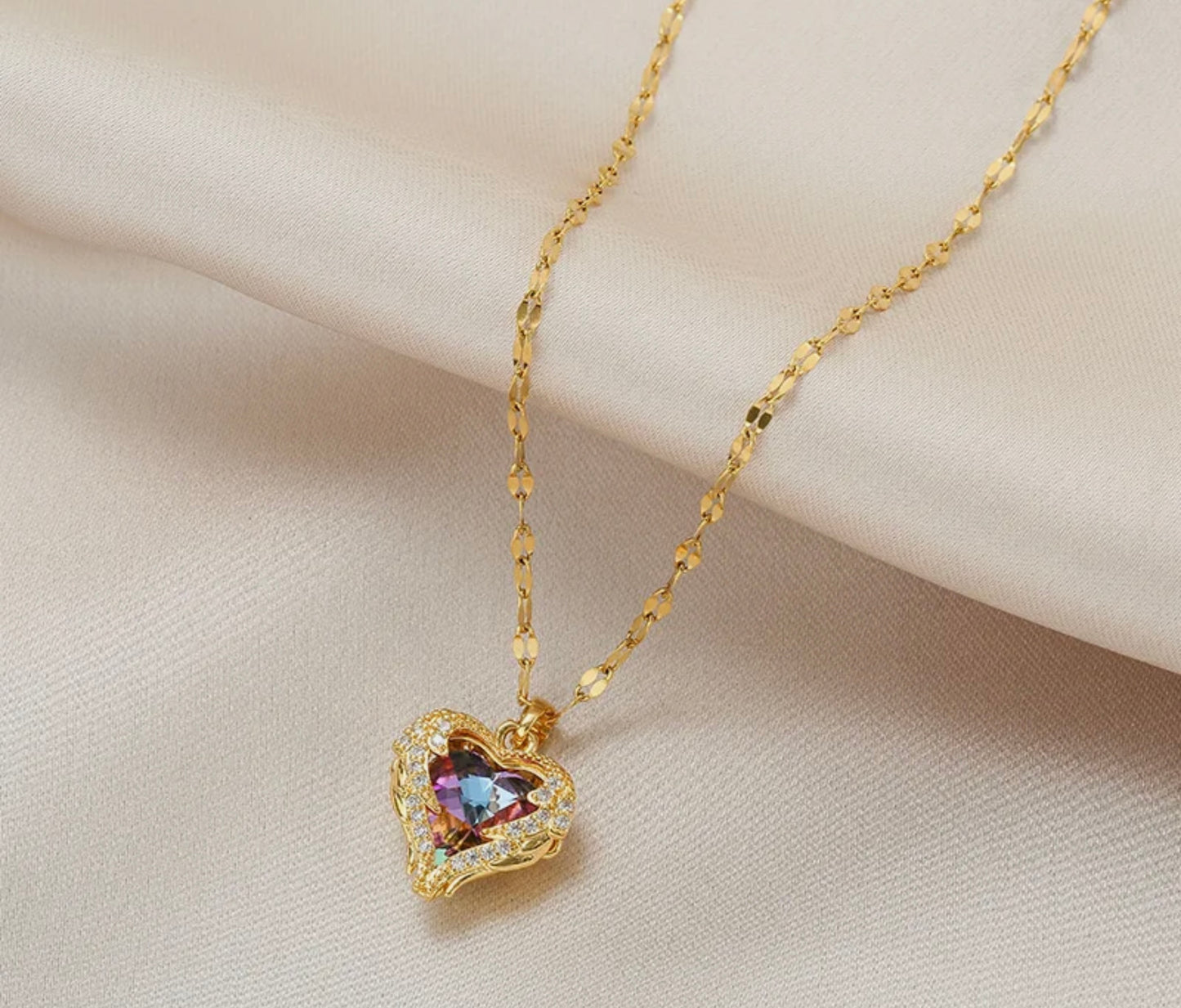 Deep Blue Hue Heart Pendant Necklace