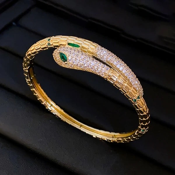Gold-Plated Stainless Steel Snake Bracelet